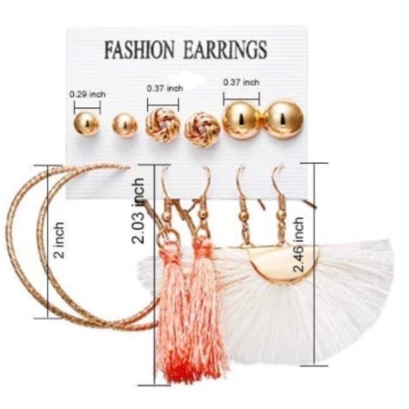 New Fashion Earrings 6 Pack Gold Post & Stud Earring Set - Picture 3 of 4